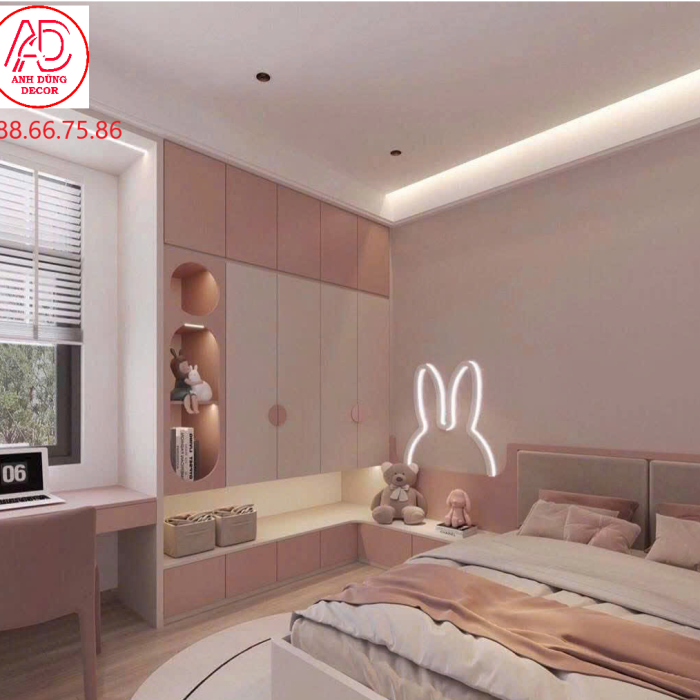 nội thất phòng ngủ bé gái an toàn và sáng tạo