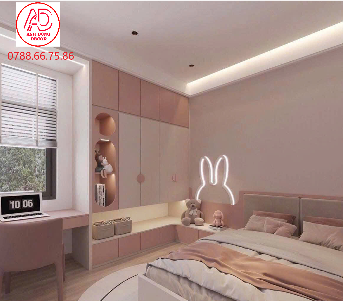 nội thất phòng ngủ bé gái an toàn và sáng tạo