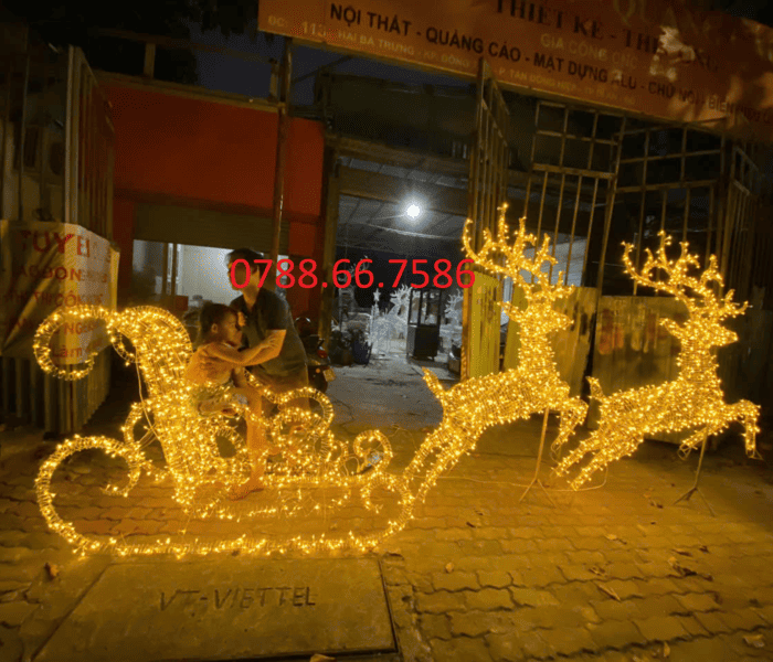 mô hình cỗ xe kéo tuần lộc