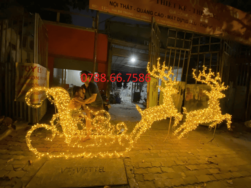 gia công cỗ xe kéo tuần lộc mô hình cỗ xe kéo tuần lộc