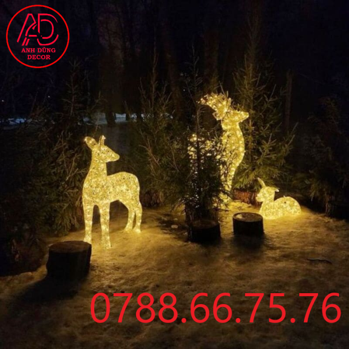 mô hình con nai trang trí noel