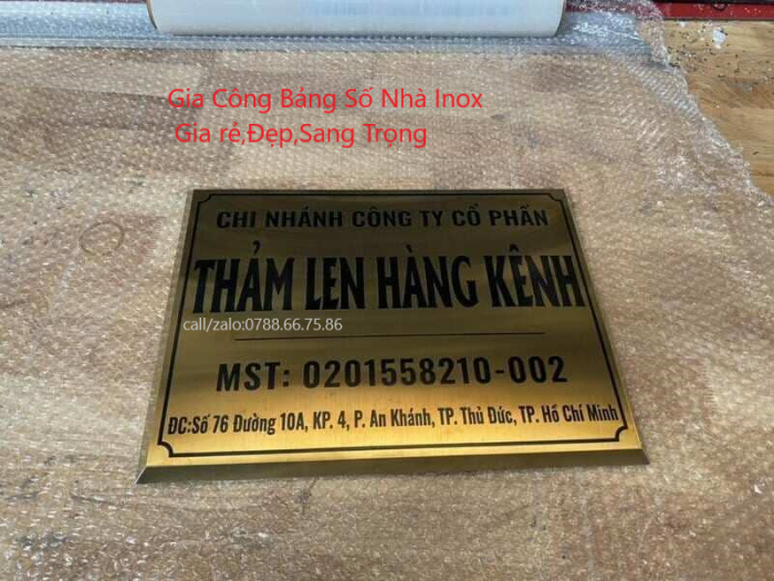 Thi công biển số công ty bằng inox ăn mòn đẹp