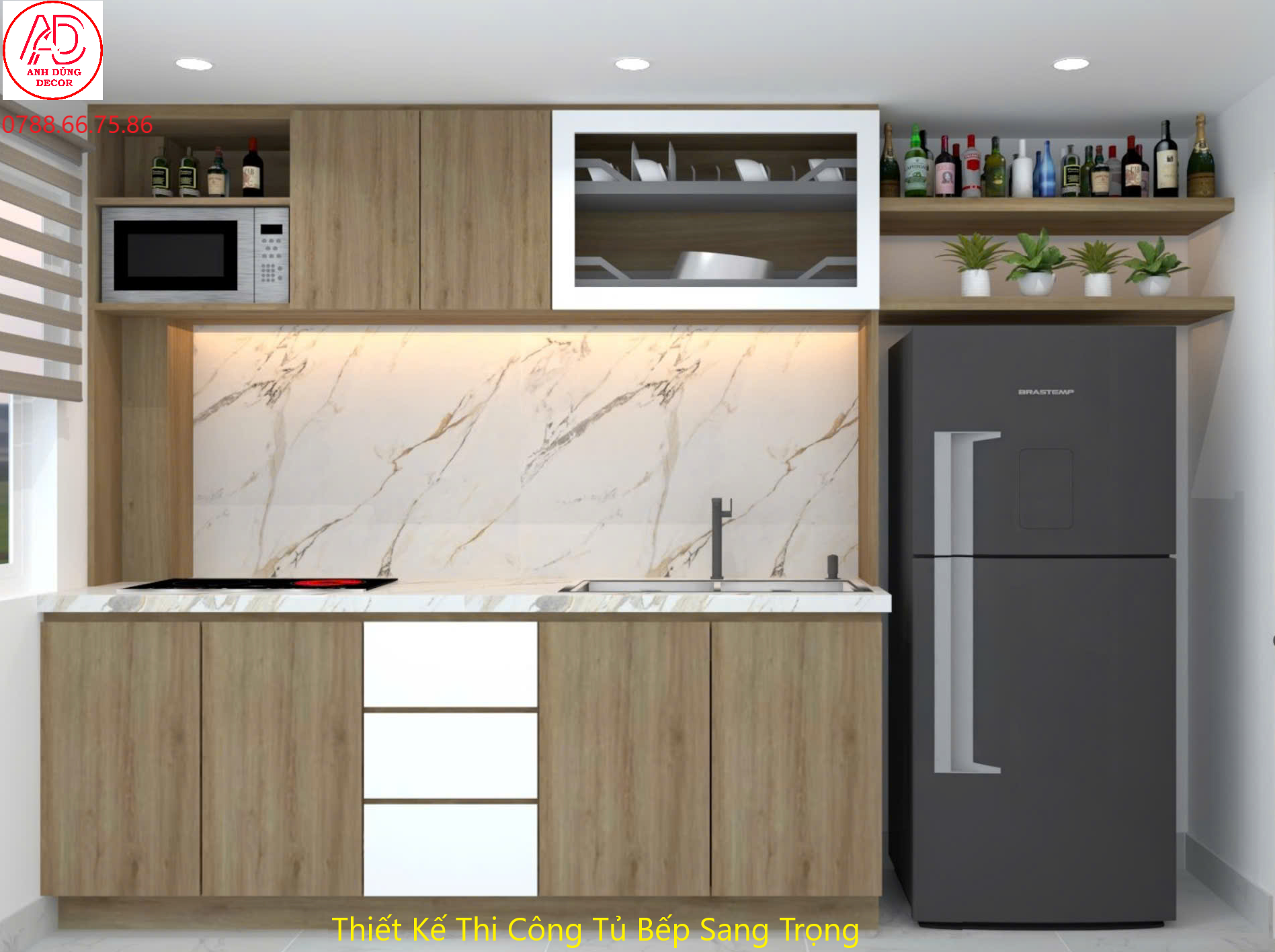 Tủ bếp chữ L hiện đại tại Dĩ An - gỗ công nghiệp Xưởng tủ bếp Dĩ An Bình Dương