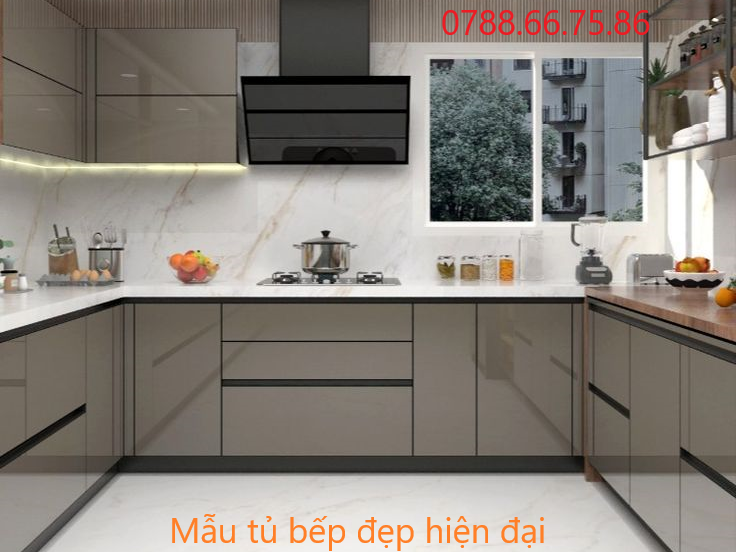 Xưởng tủ bếp Dĩ An Bình Dương Tủ bếp MDF Melamine Dĩ An