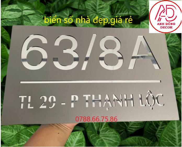 mẫu biển số nhà inox đẹp 2025