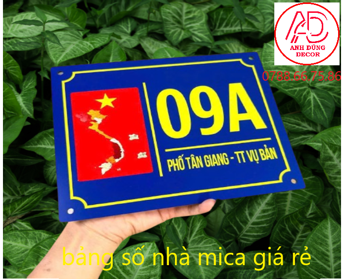 bảng số nhà mica giá rẻ tại dĩ an