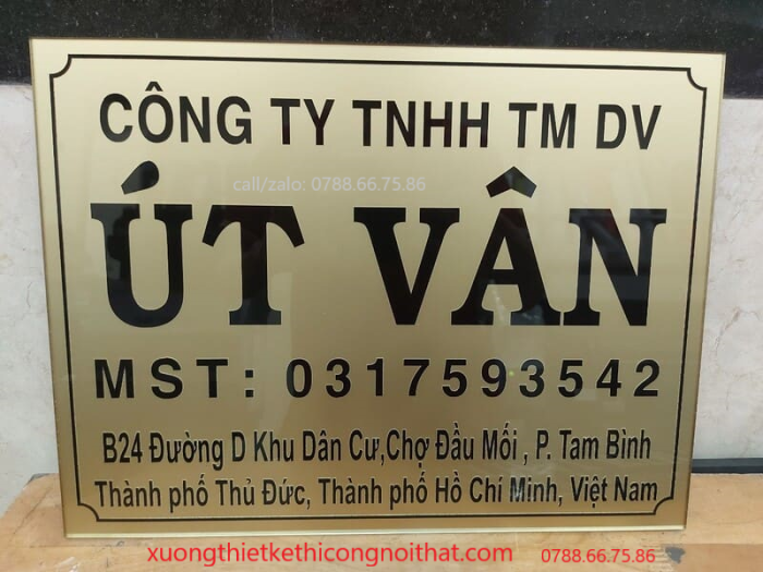 Biển công ty inox ăn mòn chống gỉ, bền màu ngoài trời