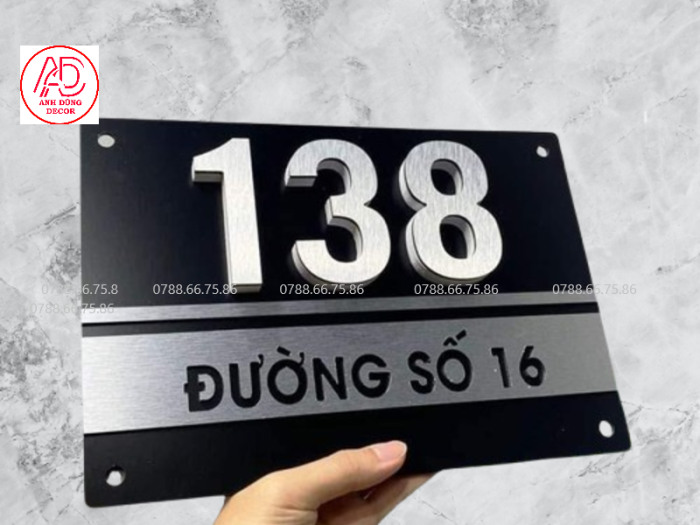 Thiết kế bảng số nhà theo yêu cầu tại Dĩ An – nhiều mẫu đẹp, giá rẻ
