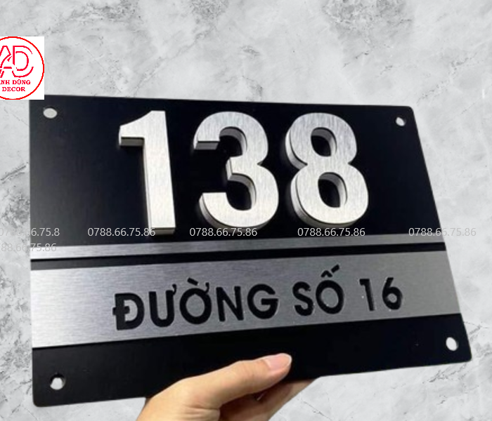 Thiết kế bảng số nhà theo yêu cầu tại Dĩ An – nhiều mẫu đẹp, giá rẻ