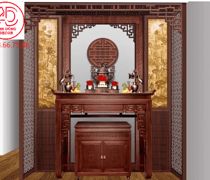 vách ngăn phòng thờ chuẩn phong thuỷ tại dĩ an