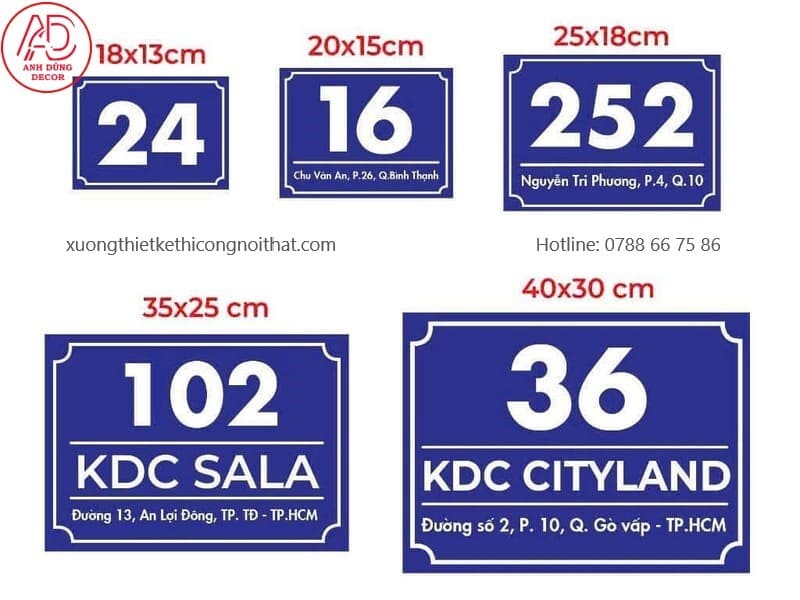 kích thước bảng số nhà tại thủ đức