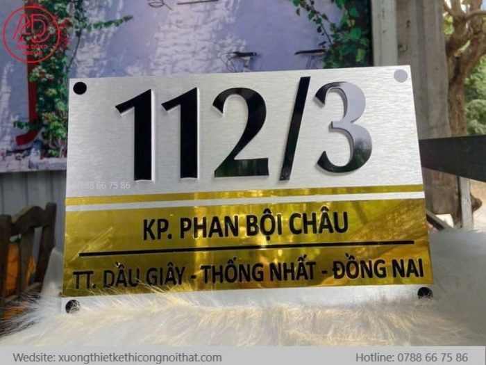 biển số nhà inox xước