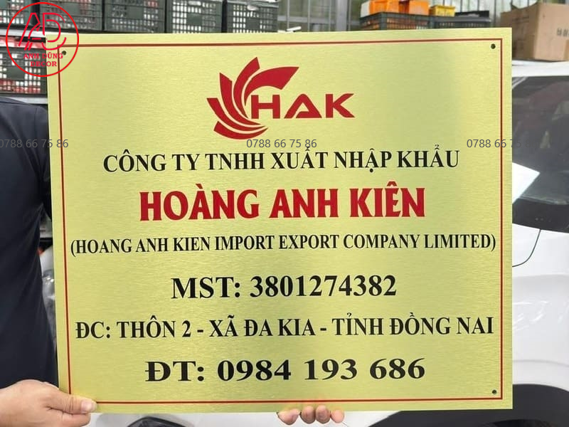 làm biển số nhà tại dĩ an mẫu biển công ty làm bằng inox