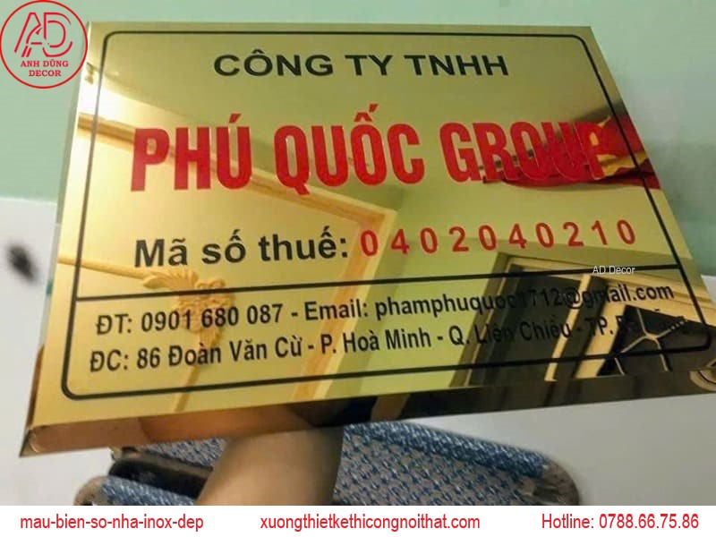 Mẫu biển số nhà inox cao cấp – Chống gỉ, bền đẹp theo thời gian bảng số nhà inox 304