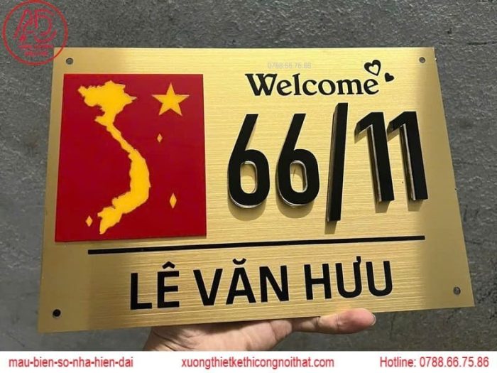 Bảng số nhà đẹp năm 2025 – Phong cách hiện đại, tối giản
