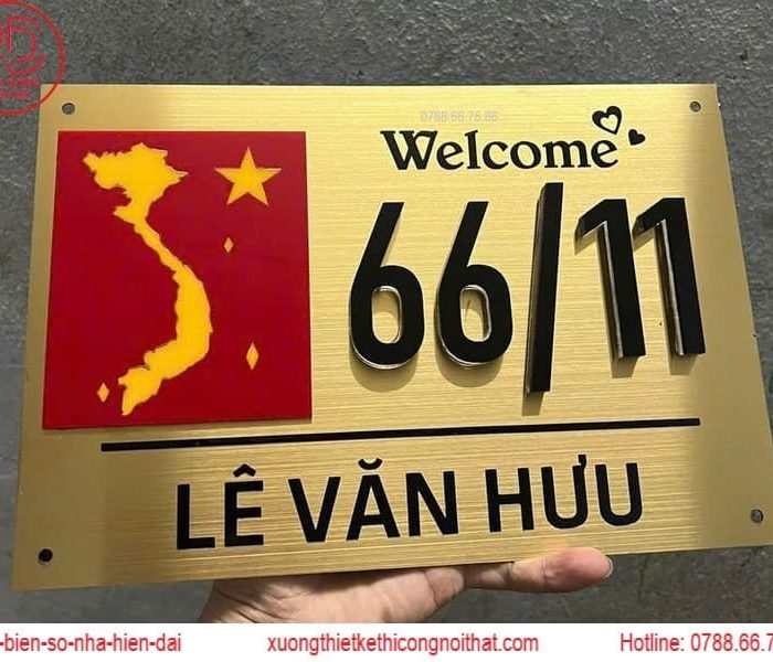 Bảng số nhà đẹp năm 2025 – Phong cách hiện đại, tối giản