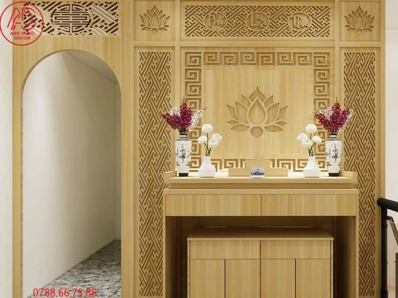 Bố trí nội thất phòng thờ theo phong thủy chuẩn, giúp cân bằng năng lượng và mang lại bình an cho gia đình.