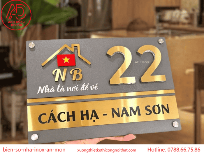 Biển số nhà inox ăn mòn đẹp – lựa chọn hiện đại 2025