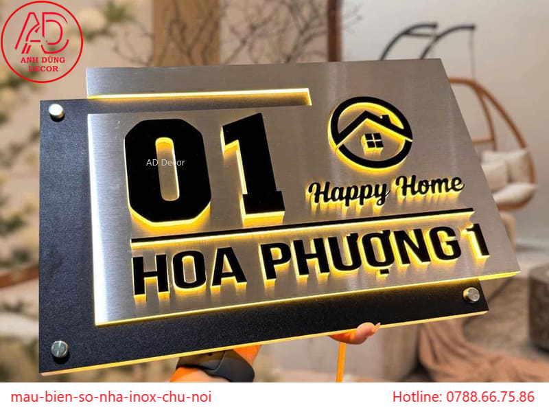 mẫu bảng tên nhà đẹp,hiện đại phù hợp nhà phố