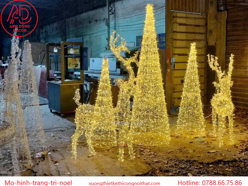 Mô hình tuần lộc Giáng sinh ngoài trời 2025 đẹp mắt Mô hình con tuần lộc trang trí noel đẹp tại Anh Dũng decor