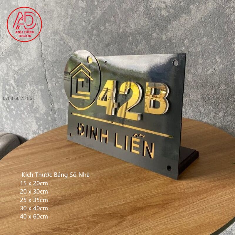 biển số nhà inox chữ nổi lam biển số nhà inox số nổi