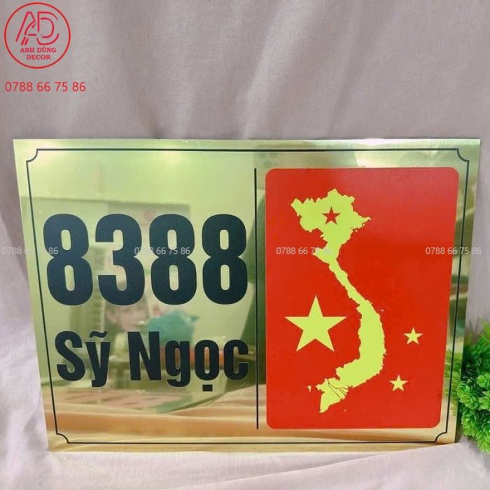 làm biển số nhà bằng chất liệu mica in decal