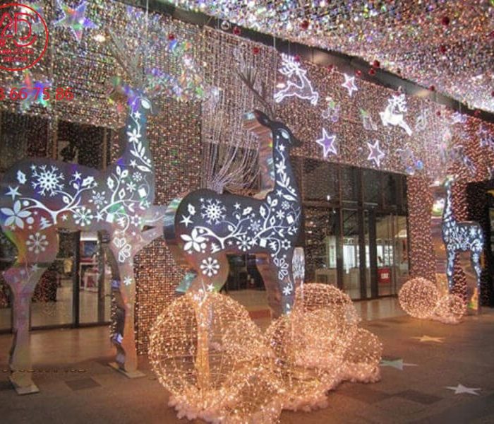tiểu cảnh trang trí noel ngoài trời
