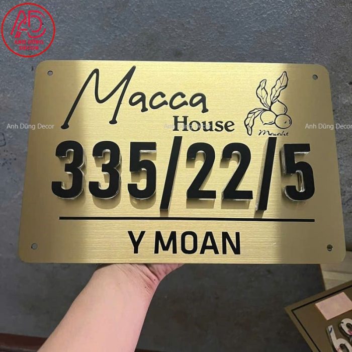 Bảng số nhà inox tại HCM gia công bởi Anh Dũng Decor
