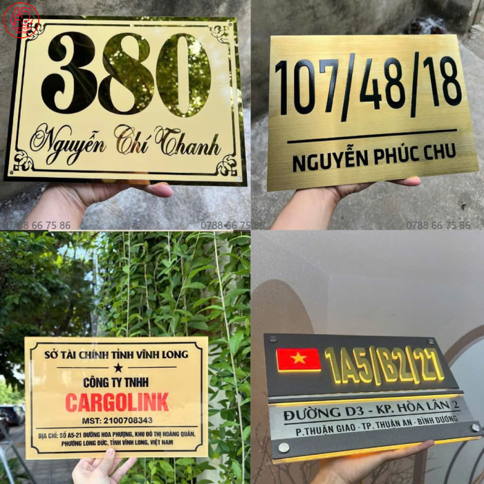 Bảng số nhà đẹp thiết kế hiện đại tại Bình Dương